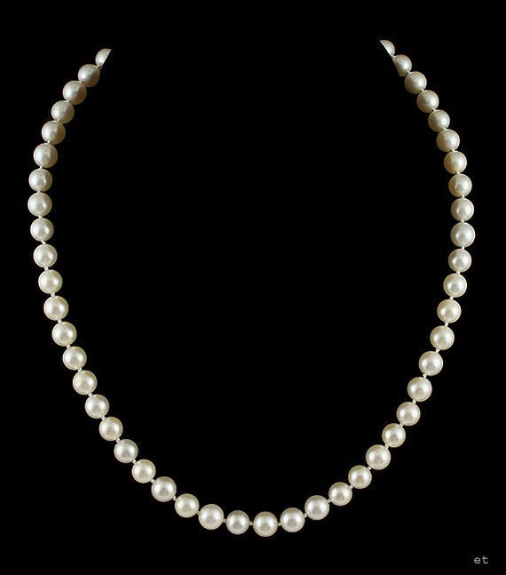 Charming Pearl Strand 14K White Gold Necklace