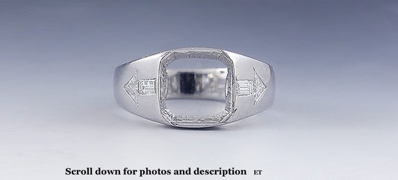 Art Deco c1930 Platinum & Diamond Arrow Design Ri… - image 1