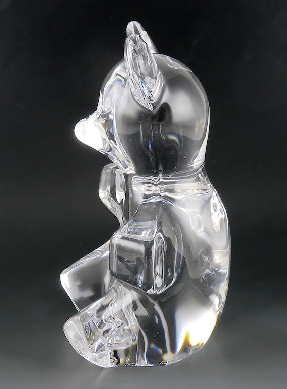 Daum France ドーム　クリスタル　フィギュリン　クリスタル置物　熊置物 Vintage Daum France Crystal Glass Teddy Bear Paperweight