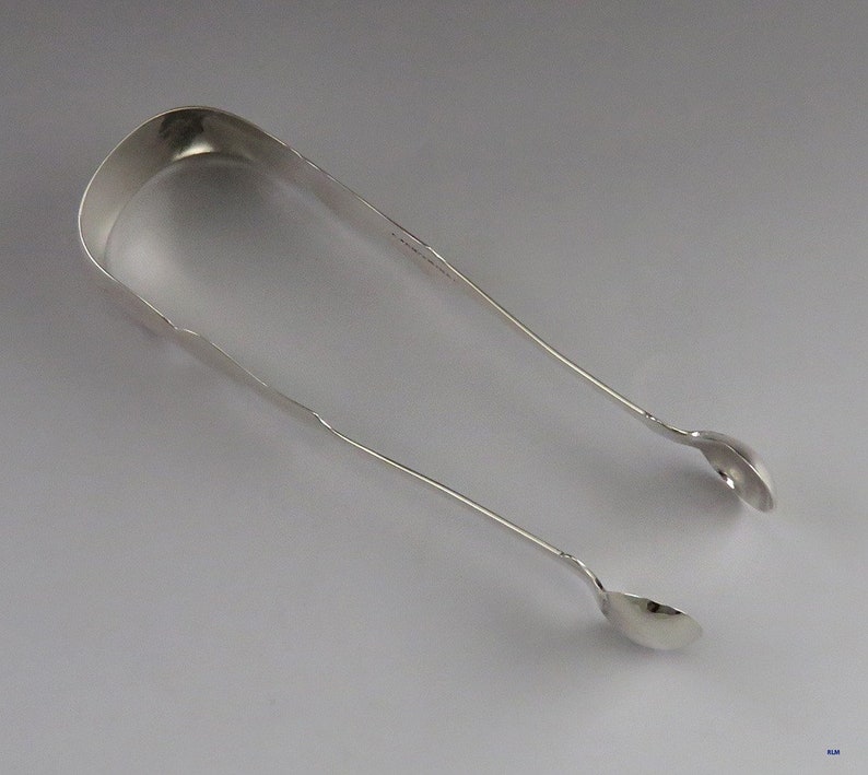 Antique c1845 American Coin Silver Classical Form Shell Sugar Tongs