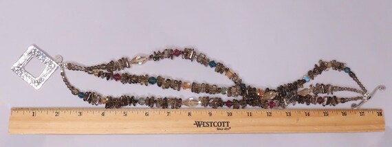 Great 3-Strand Beaded Necklace w/ Sterling Silver… - image 8