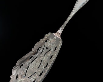 Antiker 1850er Sterling Silber Fischheber Fancy Fish Gravur 11 1/4 Zoll