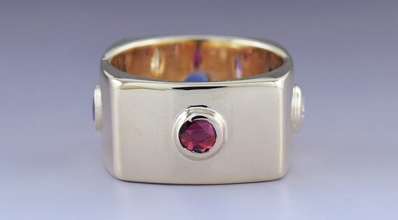 Stunning Modern 14k Yellow Gold Diamond Amethyst … - image 3