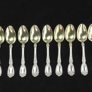 Rare Set 11 Gorham Sterling Silver Florentine Florenz Demitasse Coffee Spoons