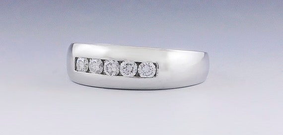 Stunning Platinum and Diamond Ring Band .4 ct - image 2