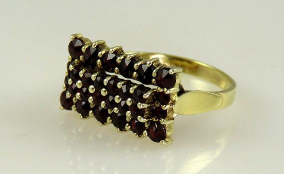 Unique Bohemian 14K Gold & 28 Natural Garnet Stat… - image 2