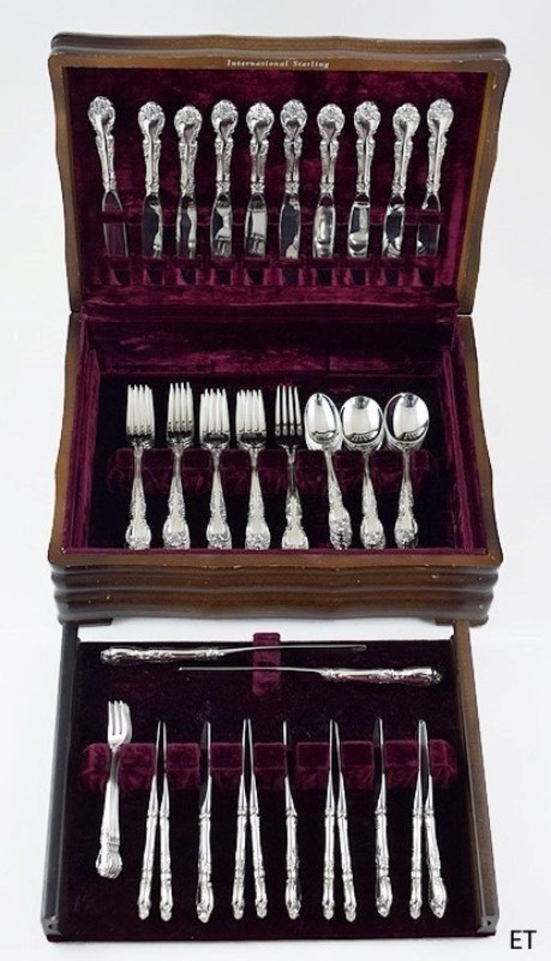 Nice Gorham 74pc Sterling Silver Melrose Flatware Set Serves Etsy