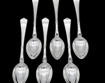Hand Hammered Set of 7 Antique Swedish Silver Demitasse Spoons