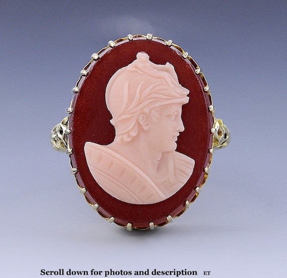 Victorian 19th Century 14K Gold Classical Greco R… - image 1