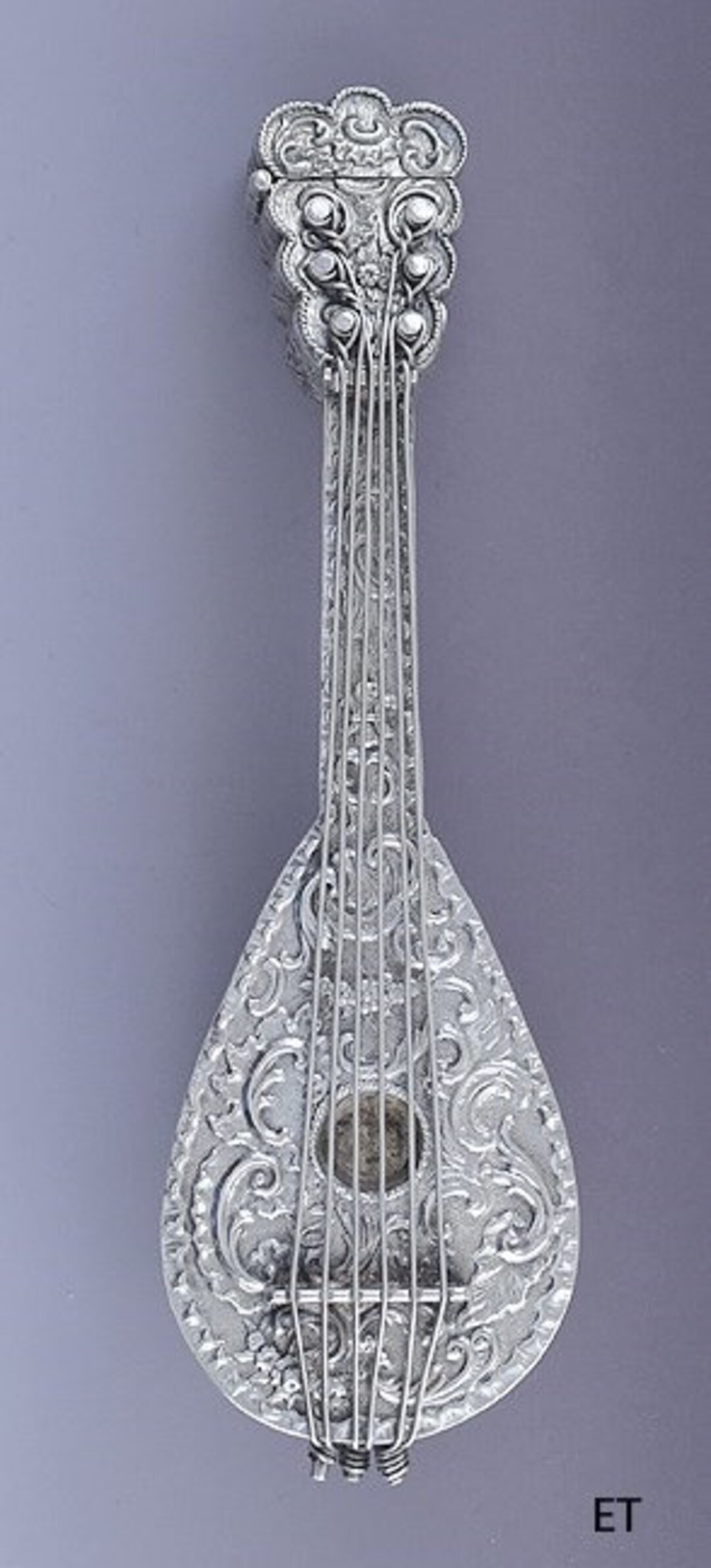C1850-1900 German? Silver Lute Shaped Perfume Scent Bottle - Etsy