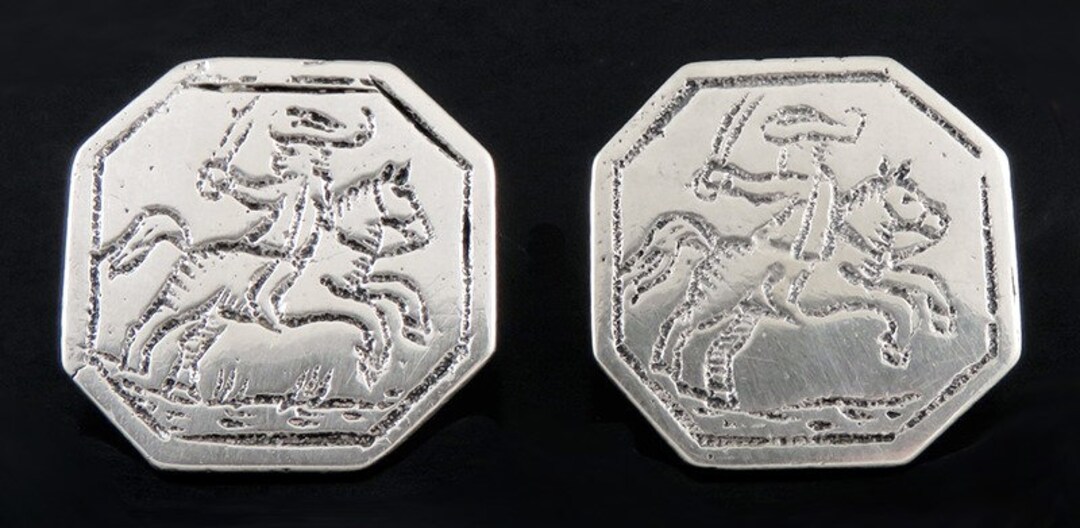Antique C1800 Pair Dutch Silver William of Orange Motif