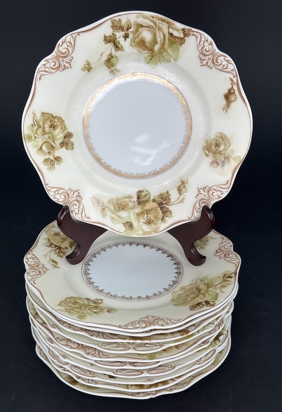 Set 11 Antique Hermann Ohme Silesia Poland Old Ivory 7.75