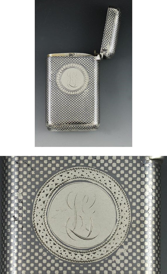 Gustav Klingert Russian Silver Niello Enamel Match Safe Vesta Case