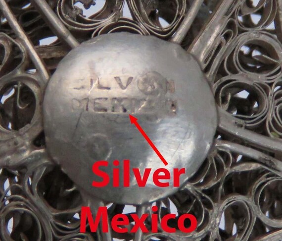 Vintage/Modern Mexican Sterling Silver Filigree L… - image 2