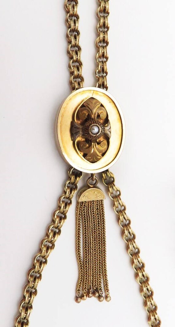 Victorian Antique 14K Yellow Gold Tassel Slider Ch