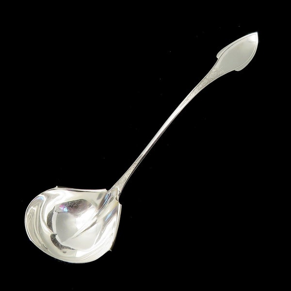 Large Wood Hughes Zephyr Sterling Silver Punch Soup Ladle 12 3/4 inches