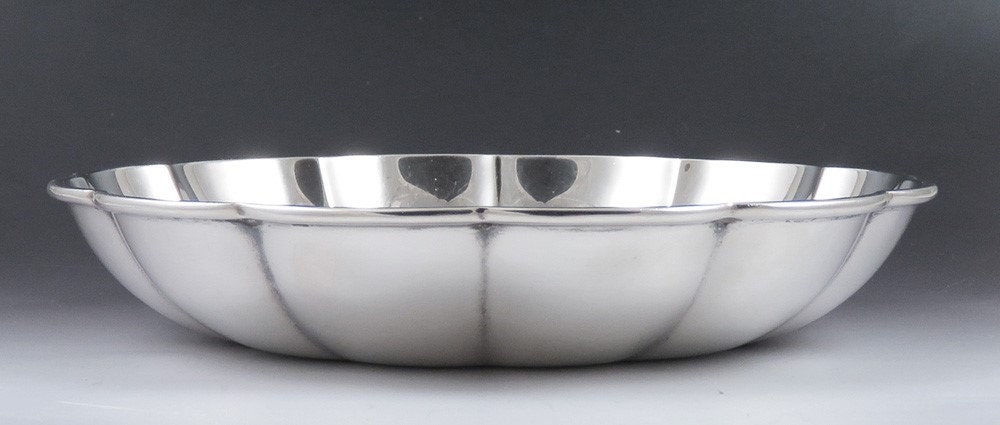 Antique 1920s Tiffany & Co Sterling Silver Ruffled Form Bowl Dish