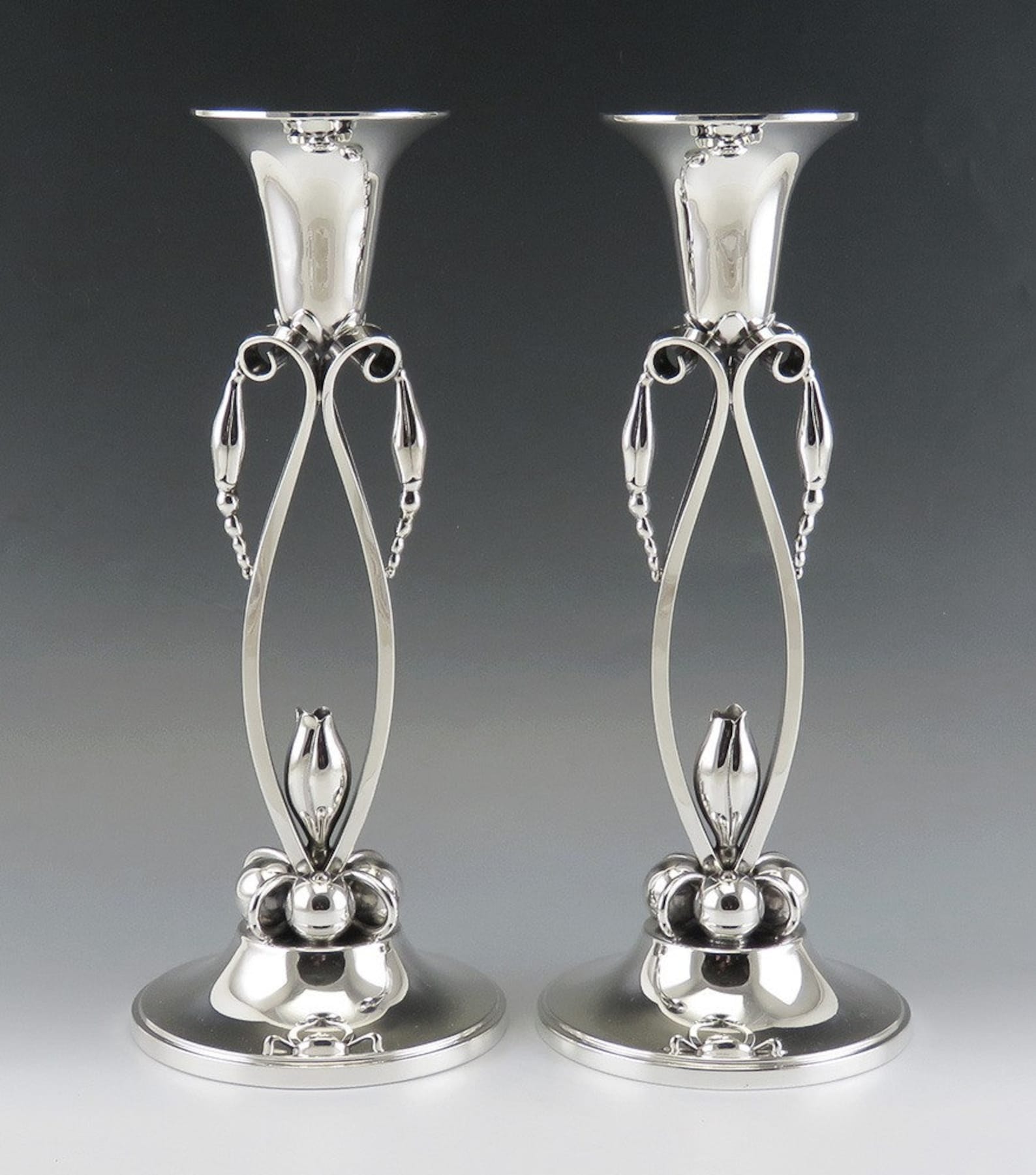 Vintage Durham Sterling Silver Jensen Style Candlestick Etsy