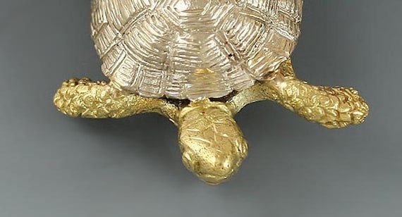 18k Rose and Yellow Gold Realistic Turtle Tortois… - image 2