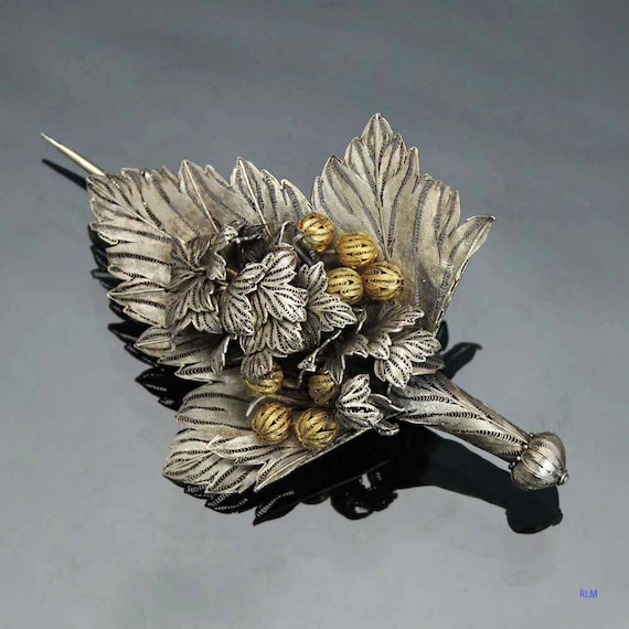 Victorian 1860's-1890's European 18k Gold & Sterl… - image 1