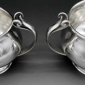 Vintage Cohr Danish Sterling Silver Arts & Crafts Tea Creamer Sugar Bowl NO MONO image 3