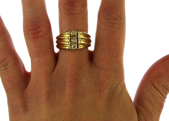 Stunning 14k Yellow Gold & ~.36ct Diamond Ring Si… - image 3