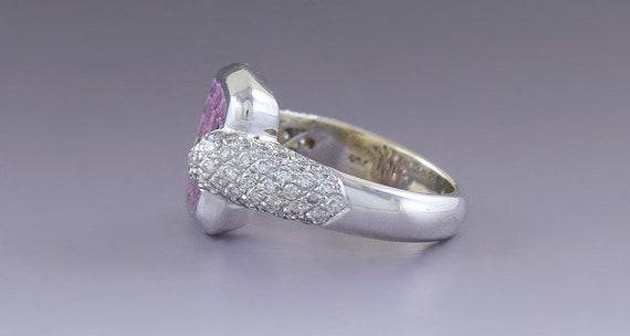 Beautiful 18k White Gold Diamond & Pink Sapphire … - image 3