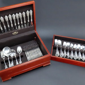 Wonderful Wallace Grand Baroque Sterling Silver 90 pc Set Serves 12