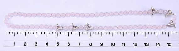 Gleaming Silver and Pale Pink Rose Quartz Long Ne… - image 3