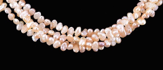 Adorable Collar-Style Real Peach-Pink Pearl Neckl… - image 2