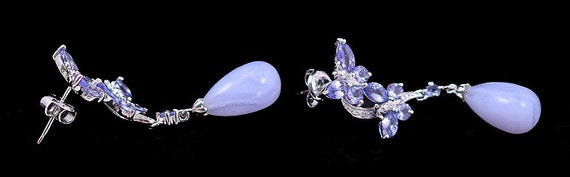 Exquisite Sterling Silver Purple Agate Crystal Ge… - image 2