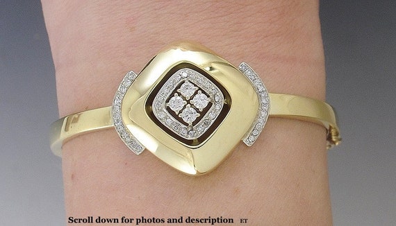 Incredible American 18k Yellow Gold Bracelet W/ D… - image 1