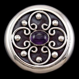 カルメン・ベックマン メキシコによる美しいヴィンテージ スターリング シルバーとアメジストのピン