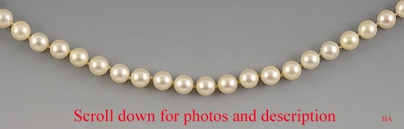 Excellent Strand of 7.9mm Pearls with 14K Yellow … - image 3