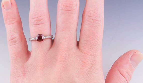 Fascinated ~1ct Ruby & Diamond 18K White Gold Ring - image 5