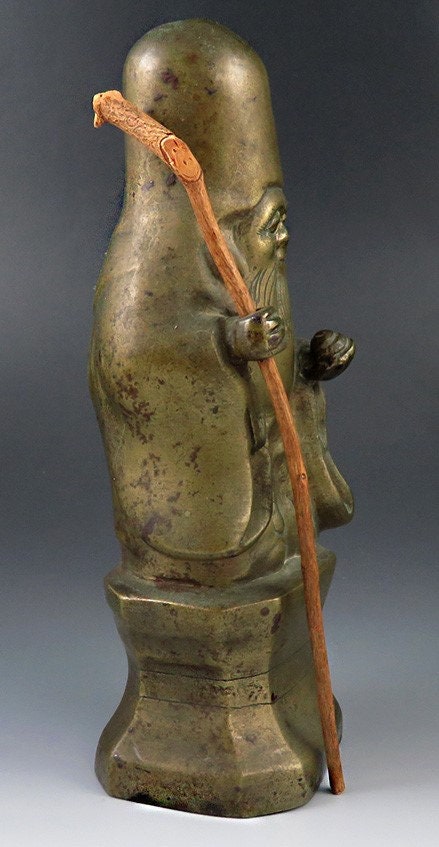 アンティーク 日本の青銅製七福神 七福神の置物 福禄寿 - Etsy 日本