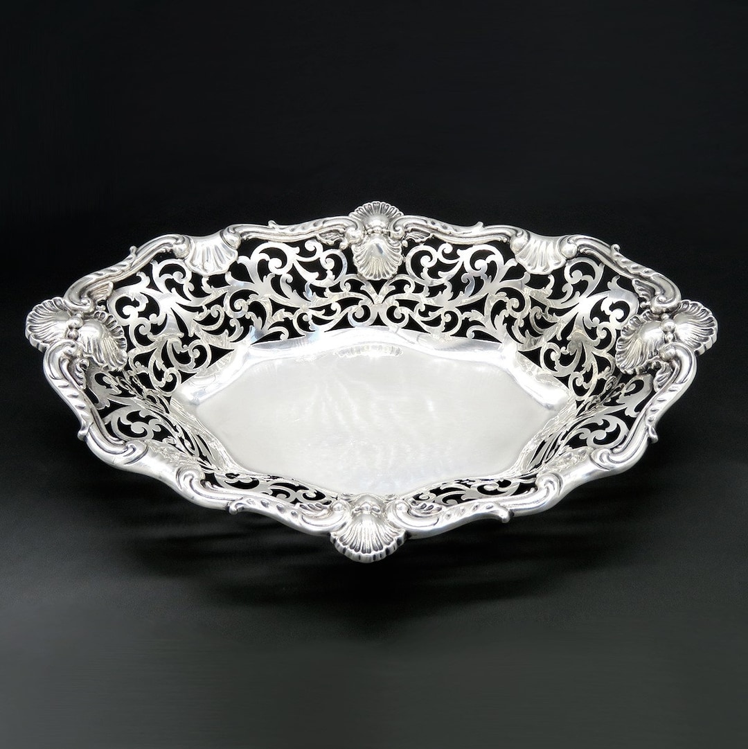 Pretty Antique C1890 Howard Co Sterling Silver Pierced Shell