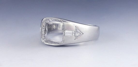 Art Deco c1930 Platinum & Diamond Arrow Design Ri… - image 2