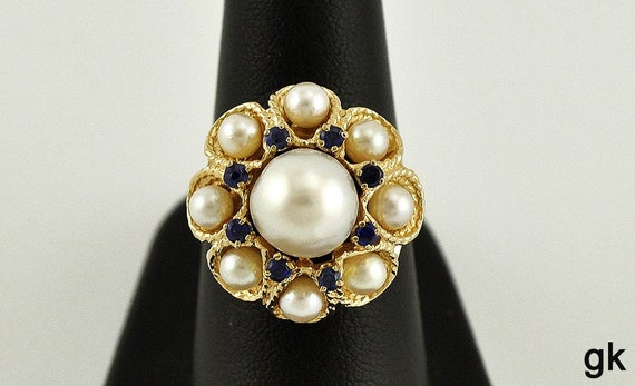 Wonderful Vintage 14k Yellow Gold Genuine Pearl a… - image 1