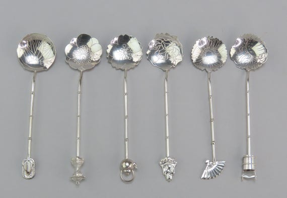 日本製 花模様 シルバー ティースプーン 3本