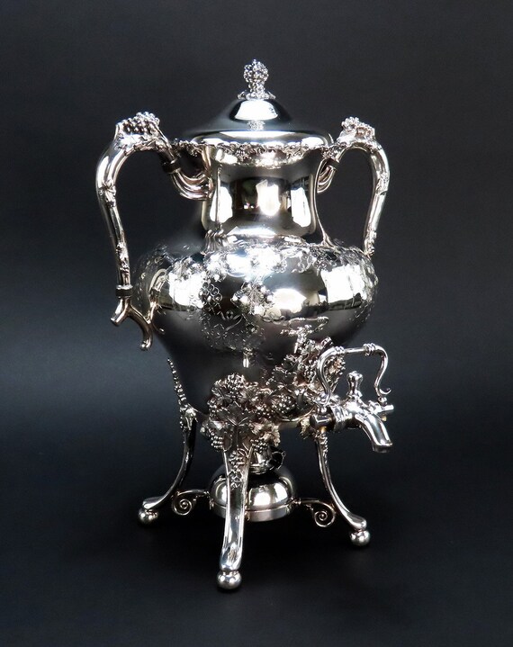 【Cooper Brothers】 ビクトリアン ティーセット 4点ティーポット C1890s Fantastic Barbour / Int'l Silver Plate 7pc Grape Vine