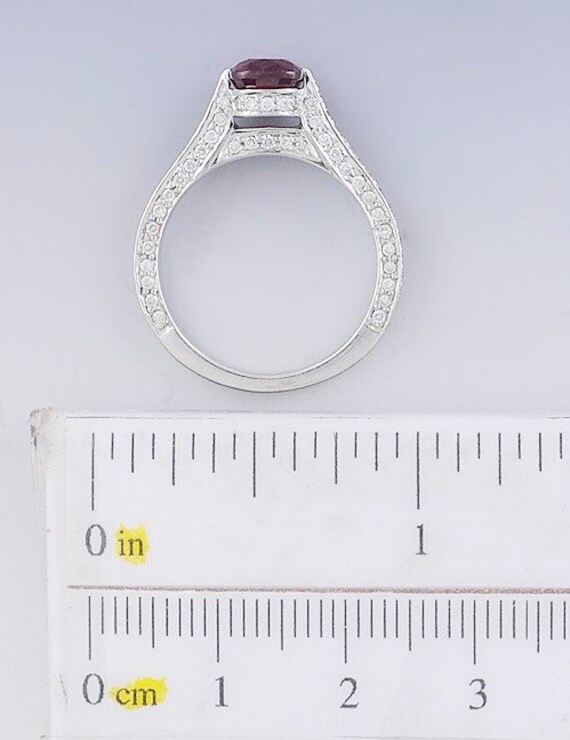 Fascinated ~1ct Ruby & Diamond 18K White Gold Ring - image 6