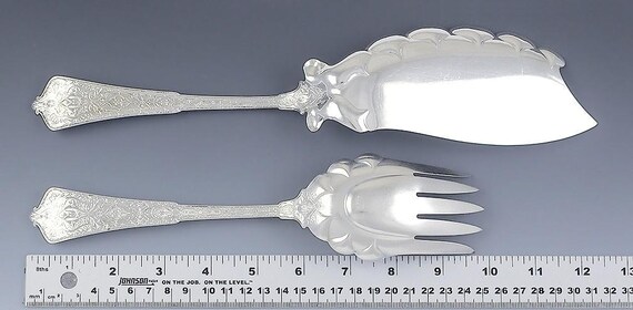 Vintage Tiffany Persian 1872 Sterling Silver Fish Fork Slice Knife