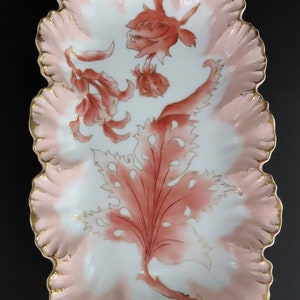 Jugendstil Limoges Schale Porzellan Anbietschale Jakobsmuschel Vergoldeten Rand Foliate Design