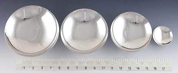 4 Japanese .999 Silver Traditional Sake Cups or Nesting Bowls - Etsy
