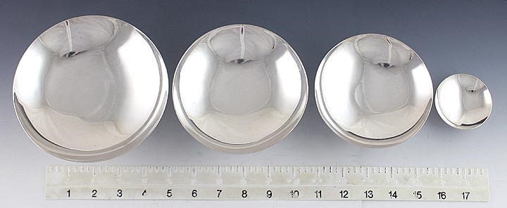 4 Japanese .999 Silver Traditional Sake Cups or Nesting Bowls - Etsy