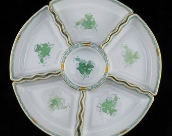 Herend 2024年ドラゴンプレート　新品、未使用 Herend Chinese Bouquet Green Handpainted Bone China