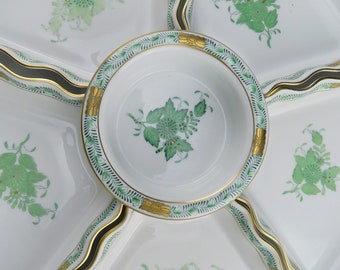 Herend 2024年ドラゴンプレート　新品、未使用 Herend Chinese Bouquet Green Handpainted Bone China