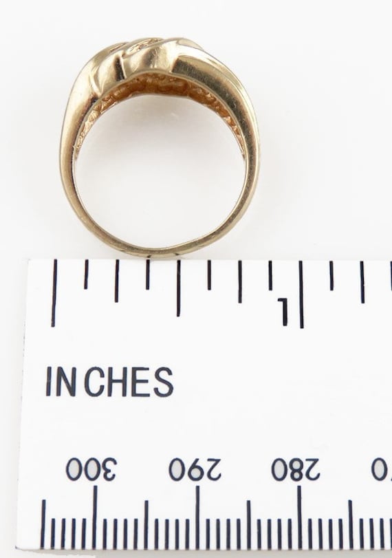 Lovely Modern 14K Yellow Gold & Diamond Ring Size… - image 5