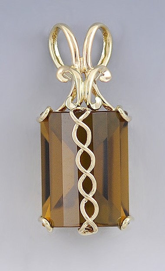 Stunning 14k Yellow Gold Barrel Cut Honey Citrine 